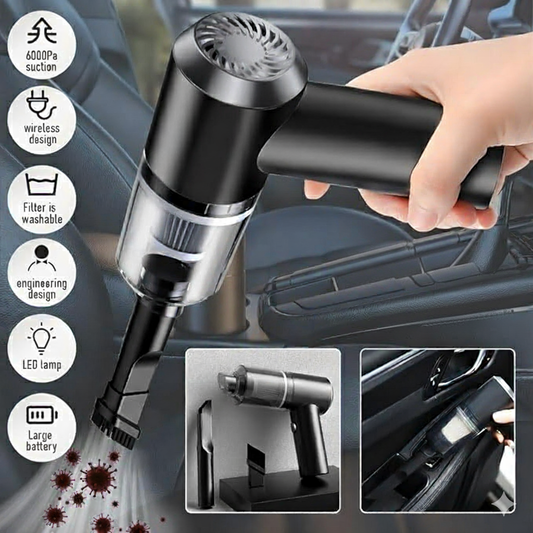 3-in-1 Portable Wireless Mini Vacuum Cleaner – High Power with Type-C Charging & Washable Filter