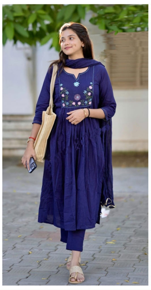 Women's Silk Embroidered Anarkali Kurta Set