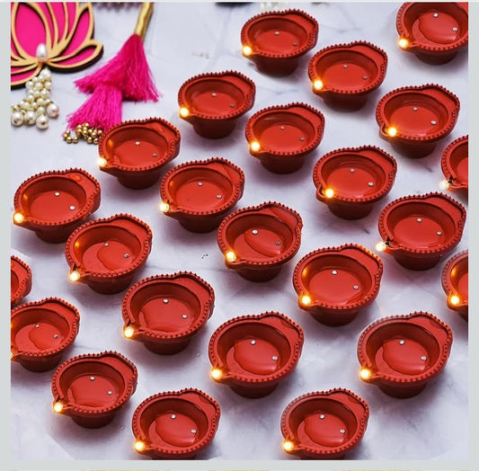 Water Sensor LED Diya – Smokeless, Flameless & Eco-Friendly / 12 pieces in one box