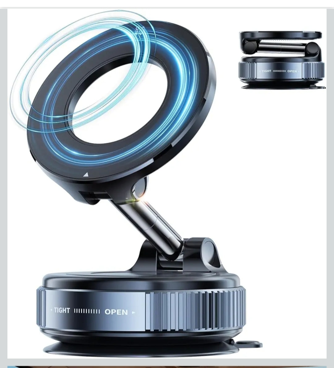 Pro Magnetic Car Phone Holder | 360° Rotation | Adjustable Arm | Strong Suction Mount for Dashboard | Android, iPhone and Laptop Compatible | Universal Mobile Holder